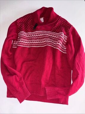 Men’s Cowl Neck Nordic Sweater Teen Boy Christmas Sweater Slim Christmas Sweater